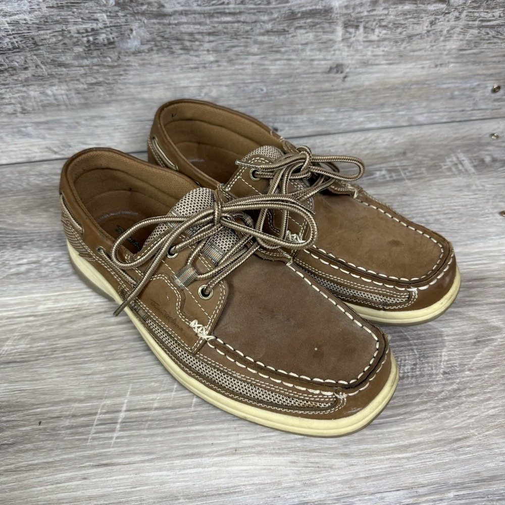 Thom McAn Men Kellan Boat Shoe Brown Leather Size 8.5 Brown